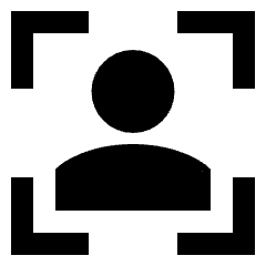 User Profile Focus Icon from Sharp Solid Set
