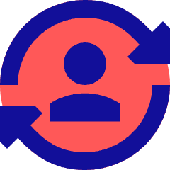 User Sync Online In Person Icon from Sharp Pop Set