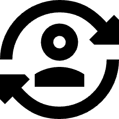 User Sync Online In Person Icon from Sharp Remix Set