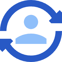 User Sync Online In Person Icon from Sharp Flat Set