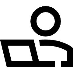 User Work Laptop Icon from Sharp Line Set