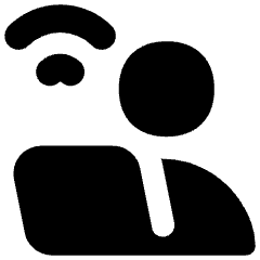 User Work Laptop Wifi Icon from Flex Solid Set