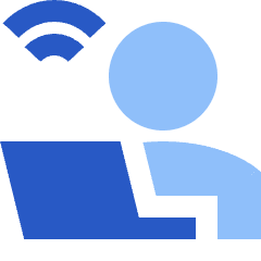 User Work Laptop Wifi Icon from Sharp Flat Set
