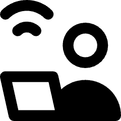 User Work Laptop Wifi Icon from Core Remix Set