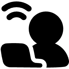 User Work Laptop Wifi Icon from Plump Solid Set