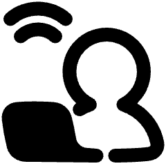 User Work Laptop Wifi Icon from Plump Remix Set