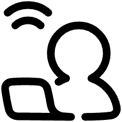 User Work Laptop Wifi Icon from Plump Line Set