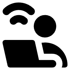User Work Laptop Wifi Icon from Core Solid Set