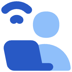 User Work Laptop Wifi Icon from Flex Flat Set