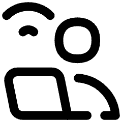 User Work Laptop Wifi Icon from Flex Line Set