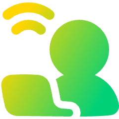 User Work Laptop Wifi Icon from Plump Gradient Set