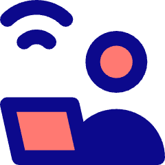 User Work Laptop Wifi Icon from Core Pop Set