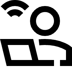 User Work Laptop Wifi Icon from Sharp Line Set