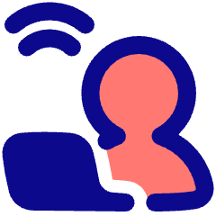 User Work Laptop Wifi Icon from Plump Pop Set
