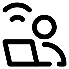 User Work Laptop Wifi Icon from Core Line Set
