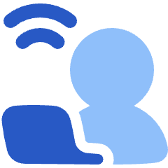 User Work Laptop Wifi Icon from Plump Flat Set