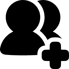 Users Group Add Icon from Plump Solid Set