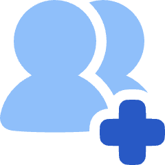 Users Group Add Icon from Plump Flat Set