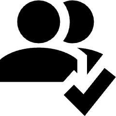 Users Group Check Icon from Sharp Solid Set