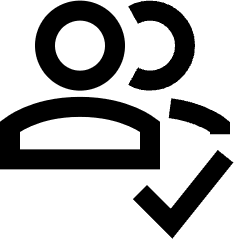 Users Group Check Icon from Sharp Line Set