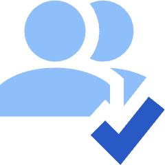 Users Group Check Icon from Sharp Flat Set