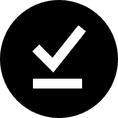 Check Download Done Circle Offline Icon from Sharp Solid Set