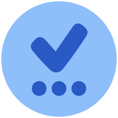 Check Preliminary Steps Circle Icon from Plump Flat Set