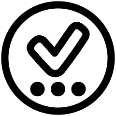 Check Preliminary Steps Circle Icon from Plump Line Set