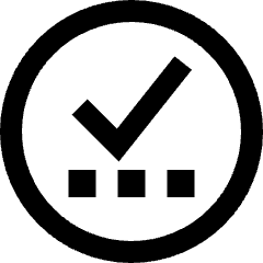 Check Preliminary Steps Circle Icon from Sharp Line Set