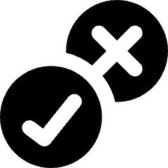 Yes No Check Cross Icon from Core Solid Set