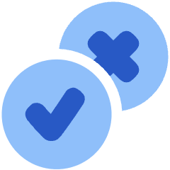 Yes No Check Cross Icon from Plump Flat Set