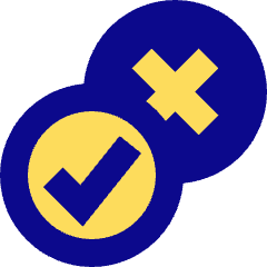 Yes No Check Cross Icon from Sharp Pop Set