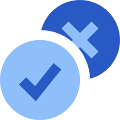 Yes No Check Cross Icon from Sharp Flat Set