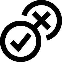Yes No Check Cross Icon from Sharp Line Set