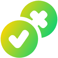 Yes No Check Cross Icon from Plump Gradient Set