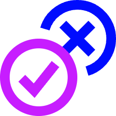 Yes No Check Cross Icon from Sharp Neon Set