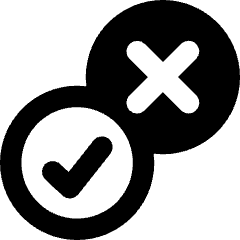 Yes No Check Cross Icon from Core Remix Set