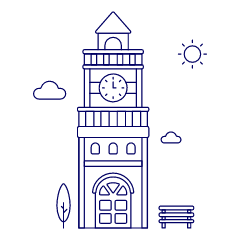 Clock Tower Illustration from UX Line Set