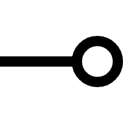 End Point Circle Icon from Sharp Line Set