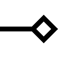 End Point Diamond Icon from Sharp Line Set
