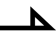 End Point Half Triangle Icon from Sharp Line Set