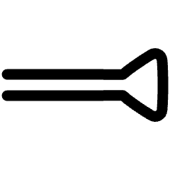 End Point Inverted Triangle Icon from Plump Line Set