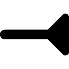End Point Inverted Triangle Icon from Core Solid Set