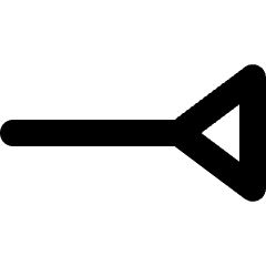 End Point Inverted Triangle Icon from Micro Line Set
