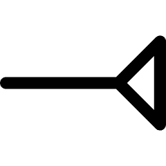 End Point Inverted Triangle Icon from Core Line Set