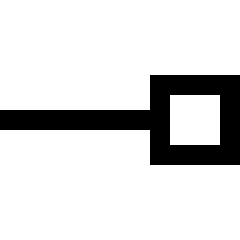 End Point Square Icon from Sharp Line Set