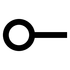 Line Start Circle Icon from Sharp Line Set