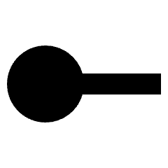 Line Start Circle Icon from Sharp Solid Set