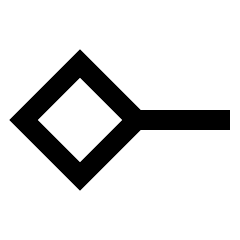 Line Start Diamond Icon from Sharp Line Set