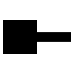 Line Start Square Icon from Sharp Solid Set